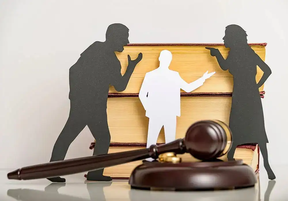 image of couple arguing through divorce Bury