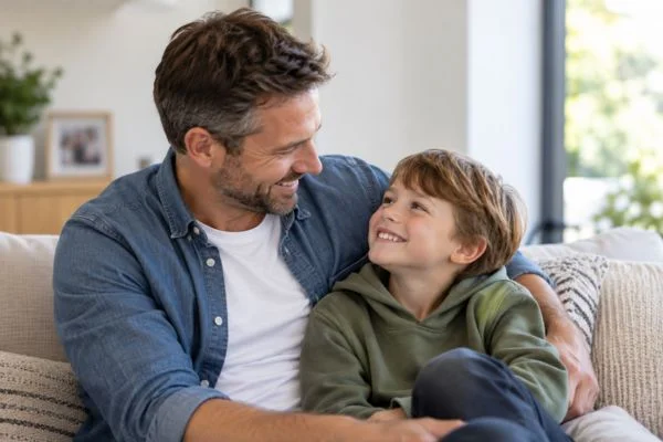 father and child happy - child maintenance mediation Bury